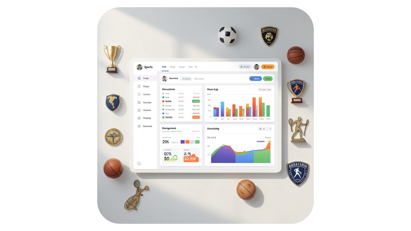 Image illustrant une application sur mesure de gestion d'une fédération sportive nationale.